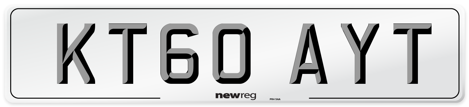 KT60 AYT Number Plate from New Reg